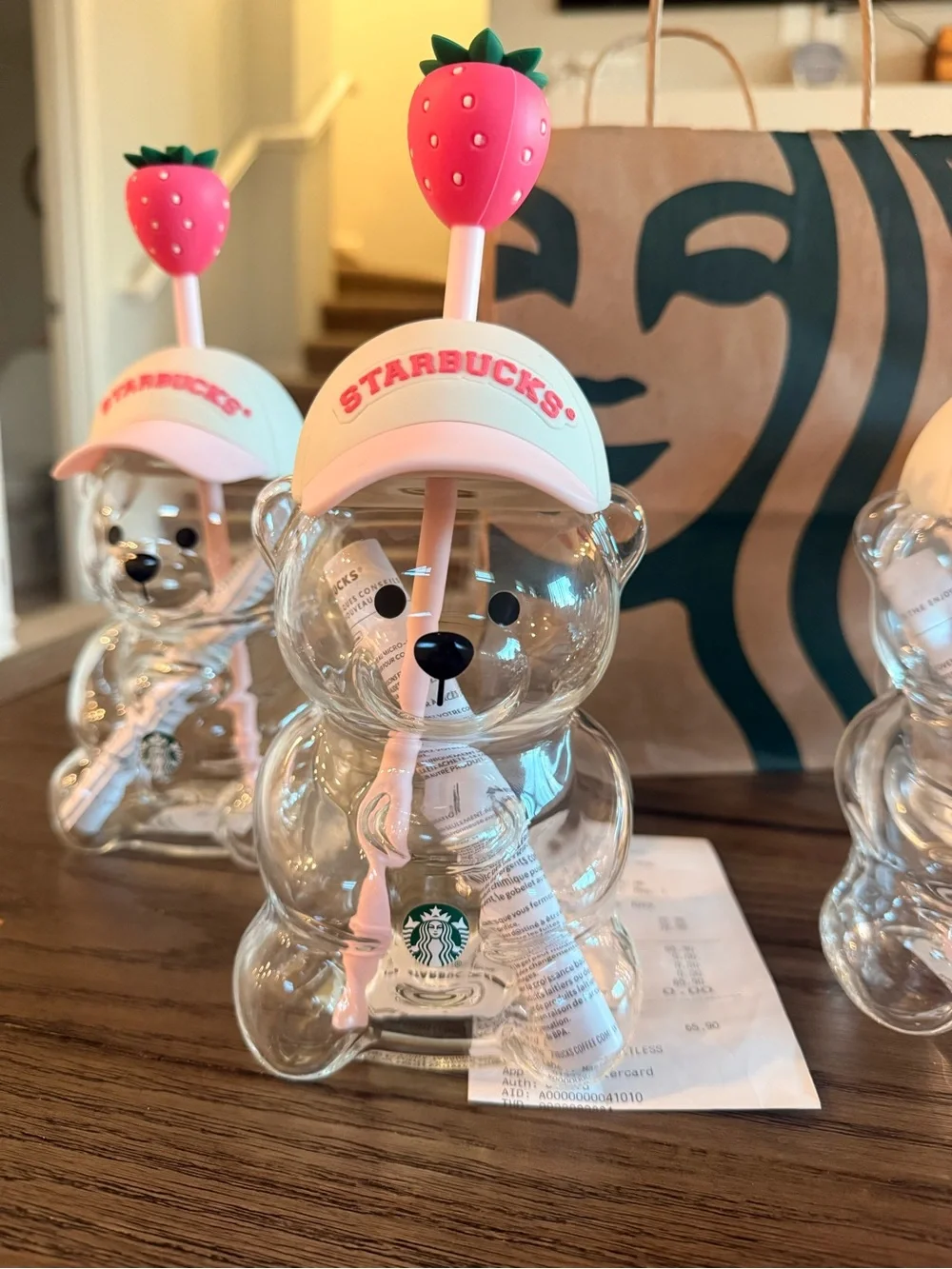 Starbucks Pink Strawberry Bearista Tumbler with Straw - Pink - Picture 3 of 6